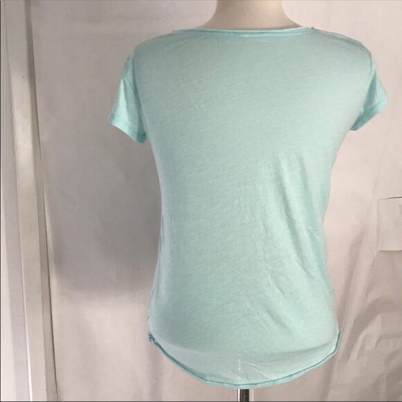 Scoop Necks Tee Short Sleeve Tops Baby Blue Small - Picture 4 of 6